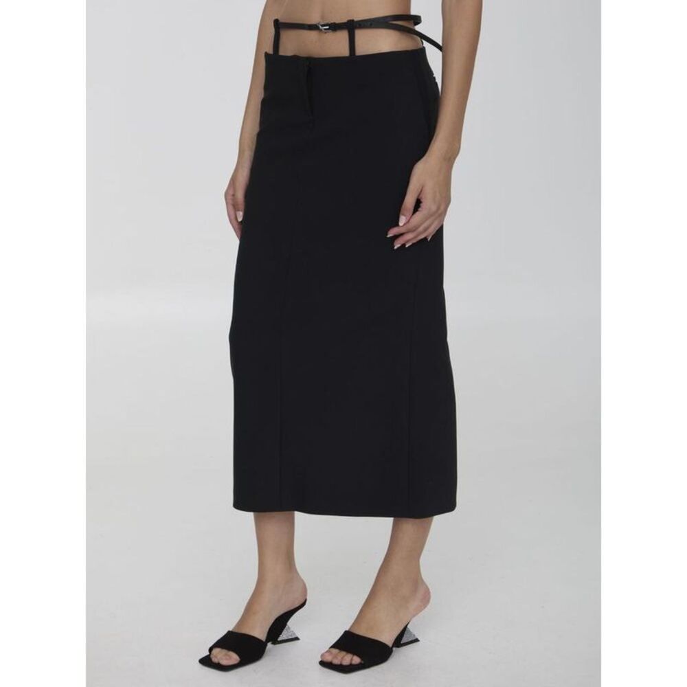 THE ATTICO Strappy Waistband Pencil Skirt Women BLACK Skirts